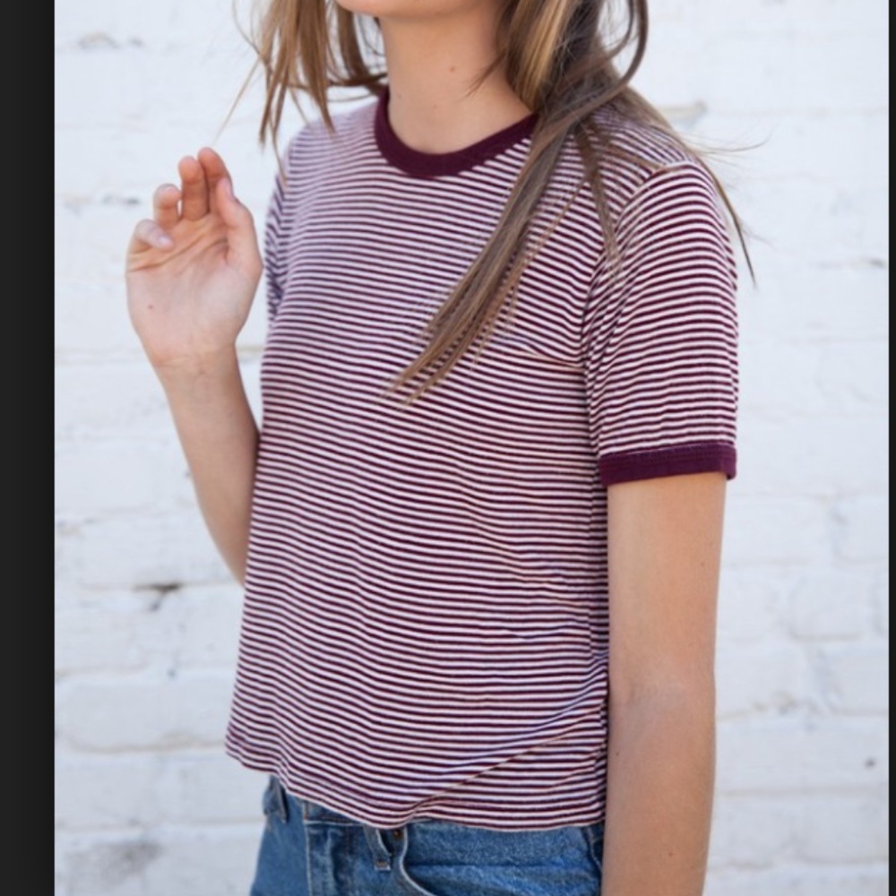 Cropped striped tee